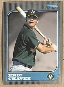 Tarjeta de novato Eric Chavez, Bowman 1997 cromada, ¡estrella del béisbol! - Imagen 1 de 1