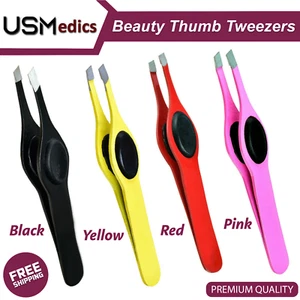 Hair Removal Beauty Thumb Eyebrow Tweezers Slant Tip Beauty Care Instruments Set - Picture 1 of 5