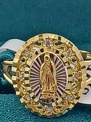 Beautiful Moricci 925 Silver  Mother Mary Ring Size 7 Virgen De Guadalupe - Image 1 of 4