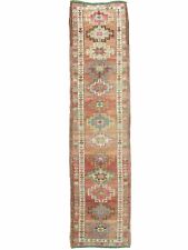 Faded Colorful Oushak Long Runner,Vintage Turkish Boho Kitchen Rug,2.6x12.2 ft