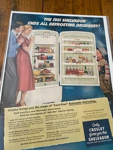 Vintage 1950 Crosley Shelvador Refrigerator ad - Picture 1 of 1