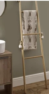 NEXT Bertie Bear & Rosie Rabbit Towel Ladder Natural, NEW - Picture 1 of 4