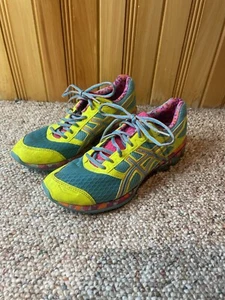 Asics Shoes, Women's size 9.5, Neon Yellow Pink, Sneakers, Athletic - Picture 1 of 9