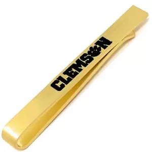 Clemson University Tigers Tie Clip Gold Tie Bar Gift Set - Picture 1 of 6
