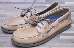 Mens 10 M Tan Sperry Top-Sider Two Eye Boat Shoe - Picture 1 of 10