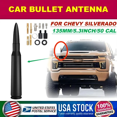 Cool Bullet Antenna 50 Cal Caliber for Chevrolet Silverado 1500 / 2500 / 2500 HD - Image 1 of 4