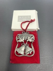 Season Of Peace Pewter Bells & Doves Christmas Ornament 1999 Avon w/Original Box - Picture 1 of 8