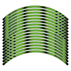 Kawasaki ZX10R ZX-10R Wheel Rim Sticker Decals Set Front & Rear 17" Green Black - Picture 1 of 1