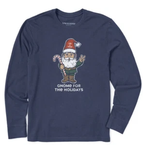 Life is Good NAVY L/S Crusher "GNOME FOR THE HOLIDAYS"  CHRISTMAS Women's XXL - Picture 1 of 2