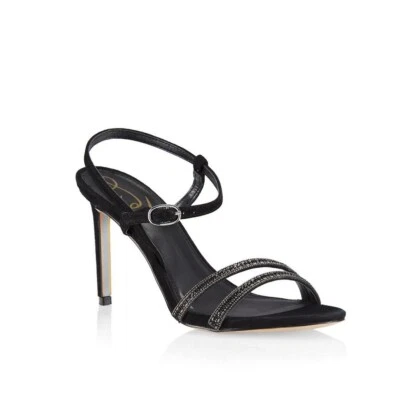 Sandálias Sam Edelman Daisie de camurça enfeitada preta EUA 8 M - Imagem 1 de 3