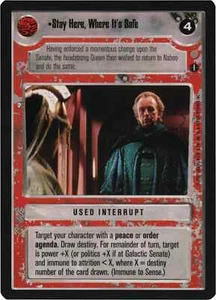 Stay Here, Where It's Safe (Coruscant) | Decipher Star Wars CCG | NM/LP - Picture 1 of 1