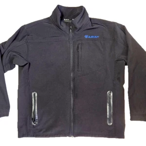 Ariat Vernon Full Zip Softshell Black Wind Water Resistant Jacket XL - Picture 1 of 9