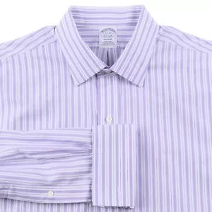 Camisa de vestir Brooks Brothers Regent 100 % Supima algodón púrpura a rayas 17-33 - Imagen 1 de 7