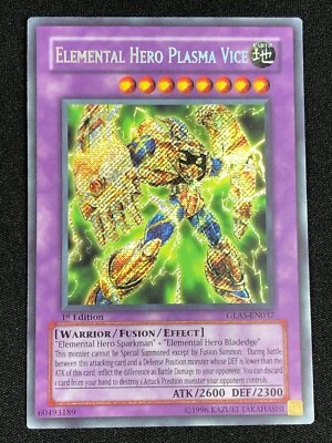 YUGIOH ELEMENTAL HERO PLASMA VICE GLAS-EN037 1ST SECRET (NM) - Image 1 of 2