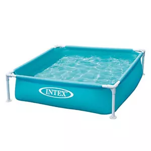 NEU Mini oberirdischer Frame Swimming Pool blau Kinder robust Vinyl Abflussstopfen - Bild 1 von 3