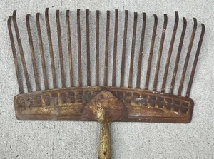 Vintage 21 Zinken Metall Rechenkopf / Gartengerät - primitiv rustikal Land (#Y14) - Bild 1 von 4