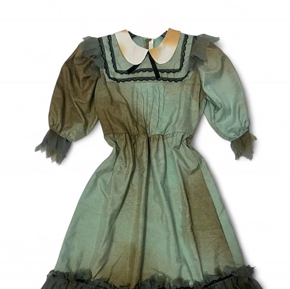 Disfraz de halloween niña zombie con lindo cuello y ribete de encaje talla S/M Foto 1 de 4