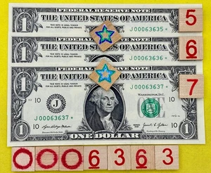 🌟 UNC 500K Run & Total Printed Star NOTE Sheets Sequential # LOW Serial $1 Bill - Picture 1 of 11