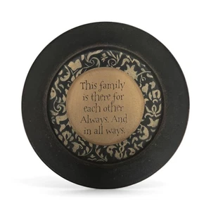 Primitive Wood Plate Family is there Barbara Lloyd 11 inch - Picture 1 of 2