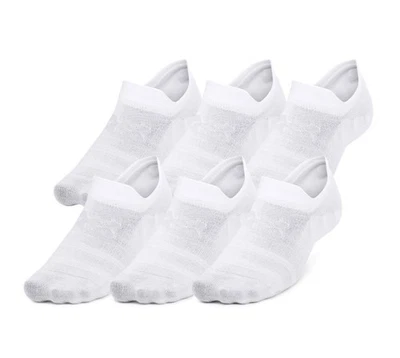 Paquete de 6 calcetines blancos Under Armour 1386240 UA Essential ultra bajos para hombre NUEVO Foto 1 de 3