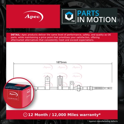 Handbrake Cable fits HONDA CIVIC FN2 TypeR 2.0 Rear Right 06 to 12 K20Z4 Apec - Image 1 of 4