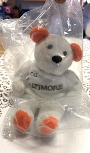 Salvinos Bammers Cal Ripken #8 White 7th Inning Stretch Beanie Plush Bear NEW - Picture 1 of 3