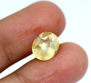 Piedra preciosa de Ceilán sin tratar zafiro amarillo natural corte ovalado suelto 9x7 mm 3,88 quilates - Imagen 1 de 11