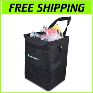 Versatile Black Auto Trash Bag with Lid - 25L Storage for Backseat Essentials - Picture 1 of 12