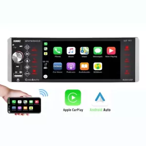 Autoradio 5,5" 1 DIN Touch Screen Apple Carplay Bluetooth USB FM Lettore - Foto 1 di 15