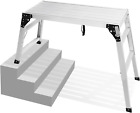 Adjustable Work Platform with 330 lb Duty Rating, Portable Folding Aluminum Step