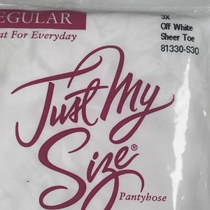 Just My Size Pantyhose Off White 3X Sheer Toe 81330-S30 - Picture 1 of 9