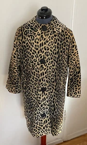 VTG Lawrence Of London FAUX Leopard Print Car Coat Womens MED & Beret/2 PC Set - Picture 1 of 23