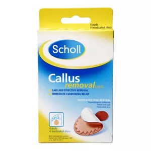 HOT DEAL! >> SCHOLL CALLUS REMOVAL PADS 4 MEDICATED DISCS - Picture 1 of 1
