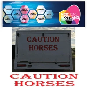 CAUTION HORSES X 1 VINYL STICKER SIGN DECAL VAN VITO TRANSIT SPRINTER - Picture 1 of 2