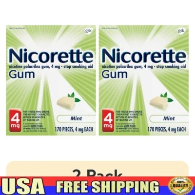 Goma de nicotina fresca como nueva ayuda para dejar de fumar 4 mg doble capa paquete de 2 170 unidades nueva Foto 1 de 4