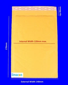 50 gepolsterter Umschlag 140 x 170 mm Luftpolster Posttasche Peal & Seal Luftblasenbeutel - Bild 1 von 3