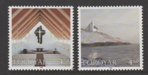 FAROE ISLANDS 1998 Christmas Frederik's Church Set of 2 MNH $1.60 - Picture 1 of 1