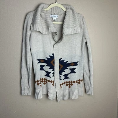 Love Crazy Southwestern Cardigan Woman Size Small Beige Aztec Draped Sweater - Image 1 of 4