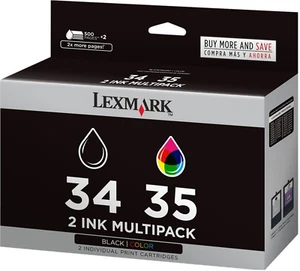 Nowe oryginalne wkłady atramentowe Lexmark 34 35 2PK seria X2500 seria Z seria Z1300 Z1310 - Zdjęcie 1 z 3