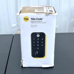 Yale Code Keypad Deadbolt Lock Black Suede Keyed YED210 New Open Box Smart Entry - Picture 1 of 7