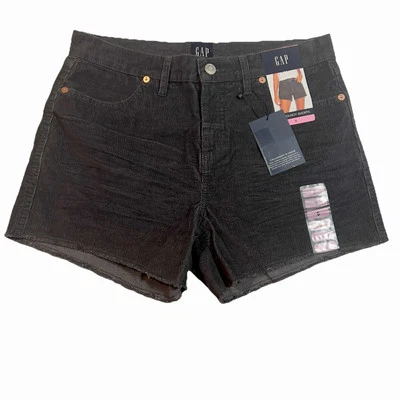 GAP Corduroy Cut-off Shorts Frayed Hem 5-Pocket Gray Stretch Women Size 6 NEW - Image 1 of 4