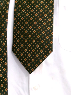 BROOKS  BROTHERS BASICS   /USA 🔥OLIVE GREEN /  3  3/4" WIDE / SILK NECK TIE - Изображение 1 из 4