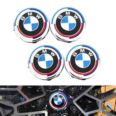 4PC For BMW 50th 56mm Wheel Center Hub Caps Logo Badge Emblem Rim Hubcaps Emblem Foto 1 de 4