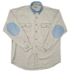 Wrangler Jeanshemd Herren XL hellgrau robuste Kleidung Ellenbogen Patches... - Bild 1 von 11