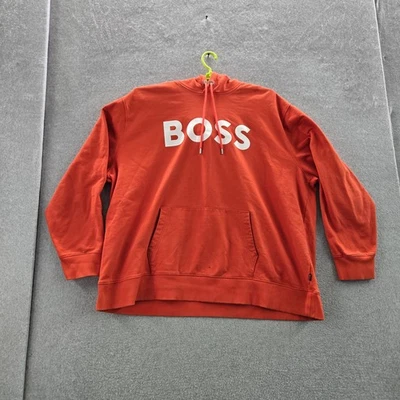 Moletom com capuz masculino BOSS 4XL logotipo pulôver vermelho cordão manga longa tamanho grande ajuste LEIA - Imagem 1 de 4