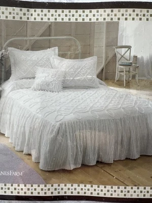 Colcha King MaryJane's For Belks Chenille 100% Algodão com 3 Stan Shams - Imagem 1 de 4