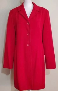 Apostrophe Vtg 90s rayon blend red button Front notched collar blazer jacket 8 - Picture 1 of 8