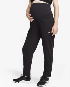 NWT Nike Women' s Maternity One French Terry Pants Black Swatpants Large L - Picture 1 of 3