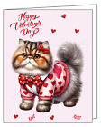 Valentine's Day Cat Photo Greeting Card And Note Card With Envelopes Nwt
