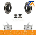 Rear Brake Caliper Drill Slot Rotors Ceramic Pad Kit For Mazda 3 Sport 2.5L/2.0L
